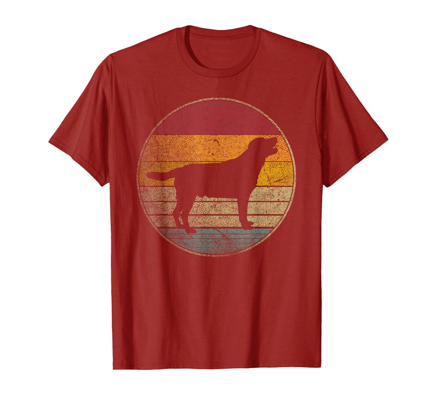 Labrador Retriever Dog Vintage Distressed Retro Silhouette T-Shirt for Men Women Kids