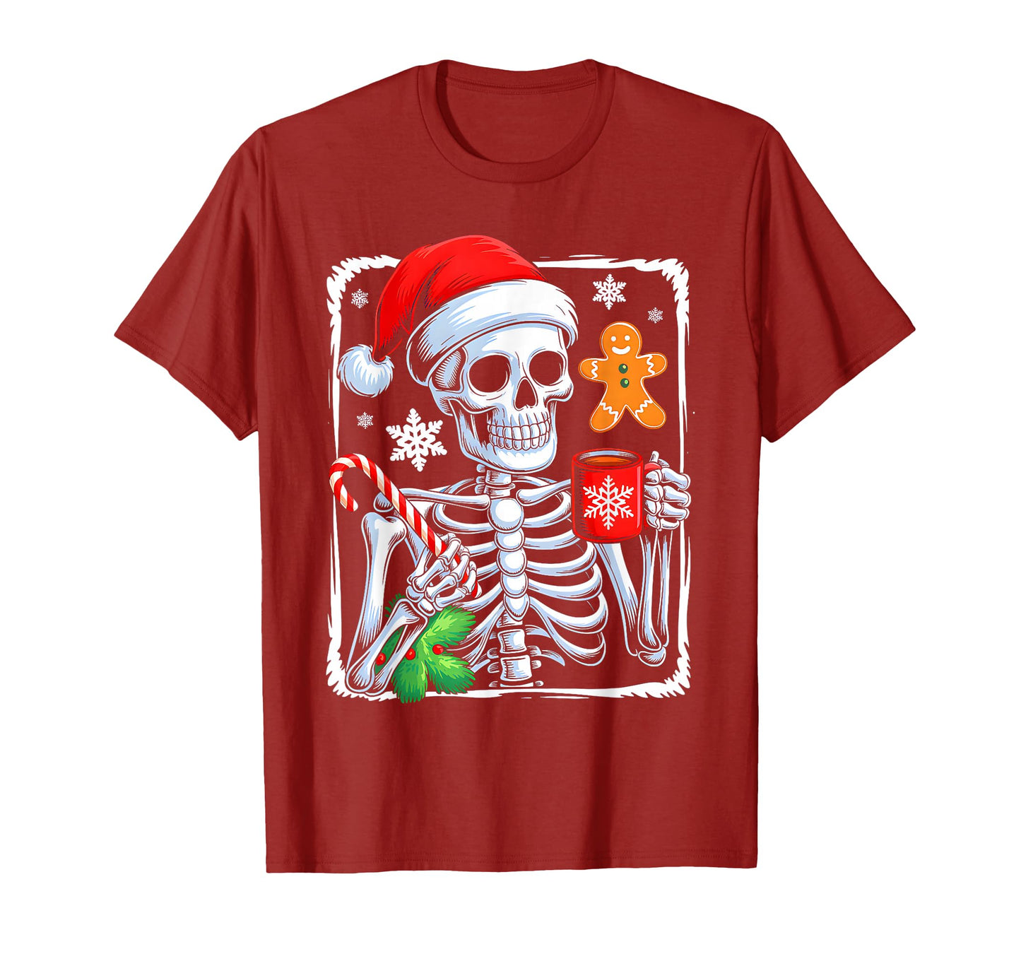 Christmas Skeleton Hot Chocolate Funny Xmas Men Women Kids T-Shirt