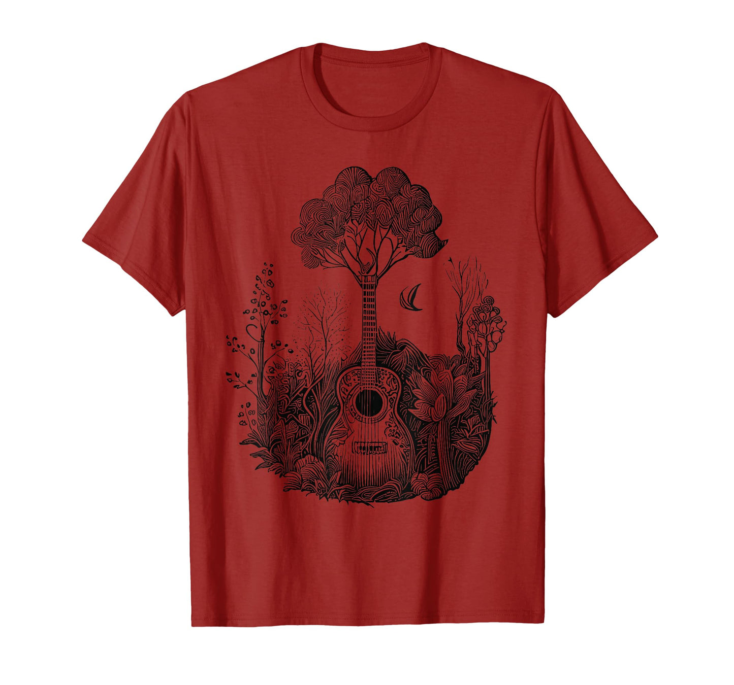 Acoustic Guitar With Plants And Trees Guitarist T-Shirt