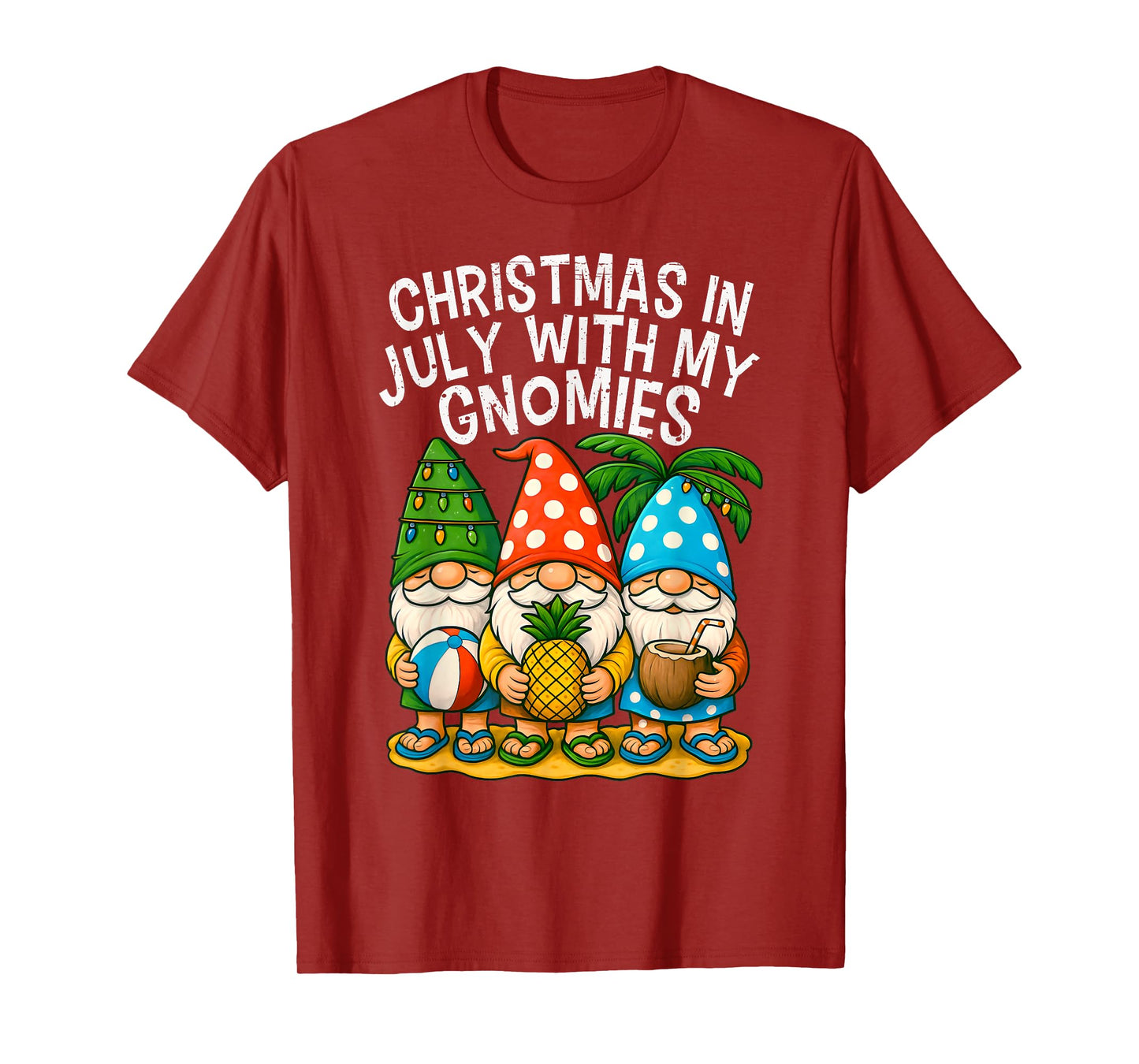 Gnome Christmas In July With my Gnomies Summer Vacation 2025 T-Shirt