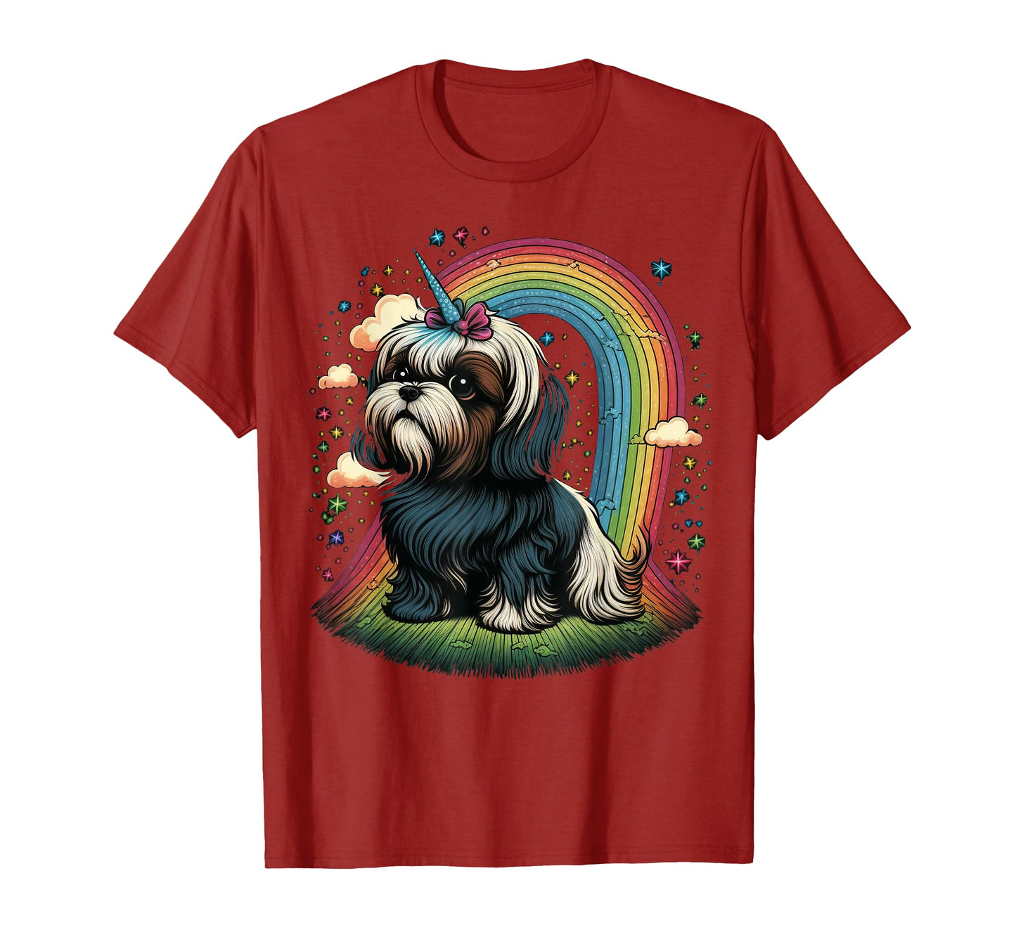 Shih Tzu Unicorn on Rainbow Unicorn Shih Tzu T-Shirt