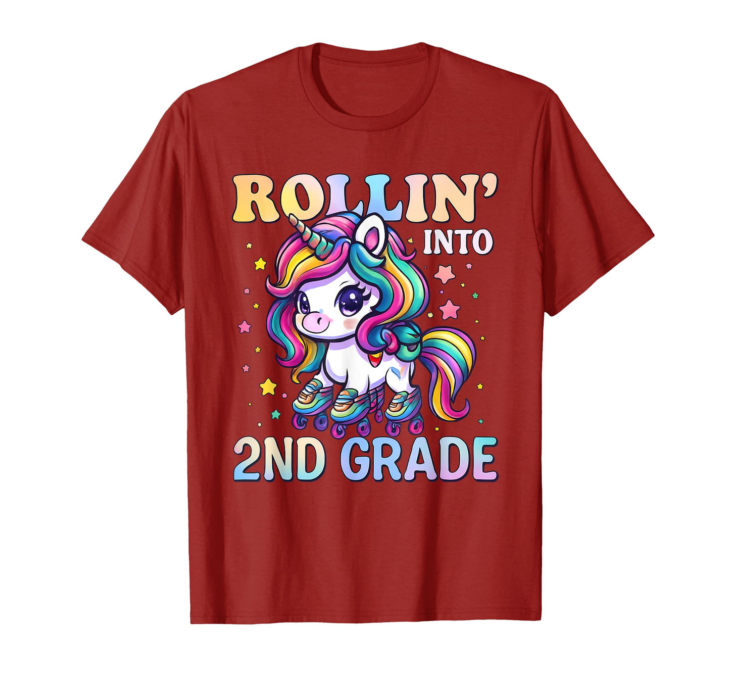 2nd Grade Back To School First Day Girl Rollin Unicorn T-Shirt
