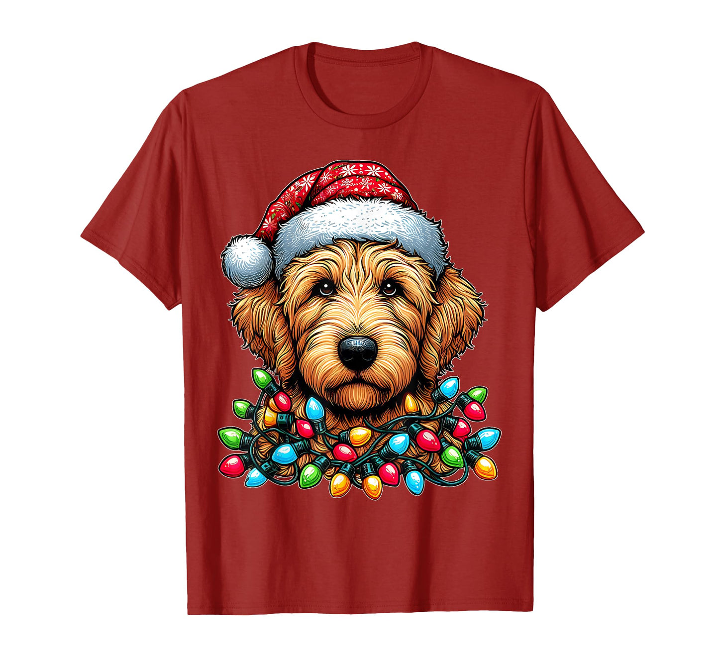 Golden Doodle Goldendoodle Christmas Hat Xmas T-Shirt