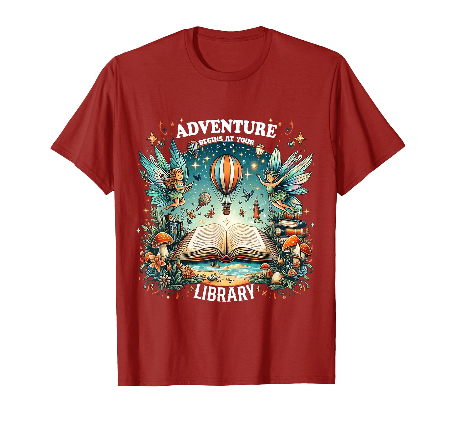 Adventure Begins at Your Library Summer fairies Reading 2024 Men Women T-Shirt