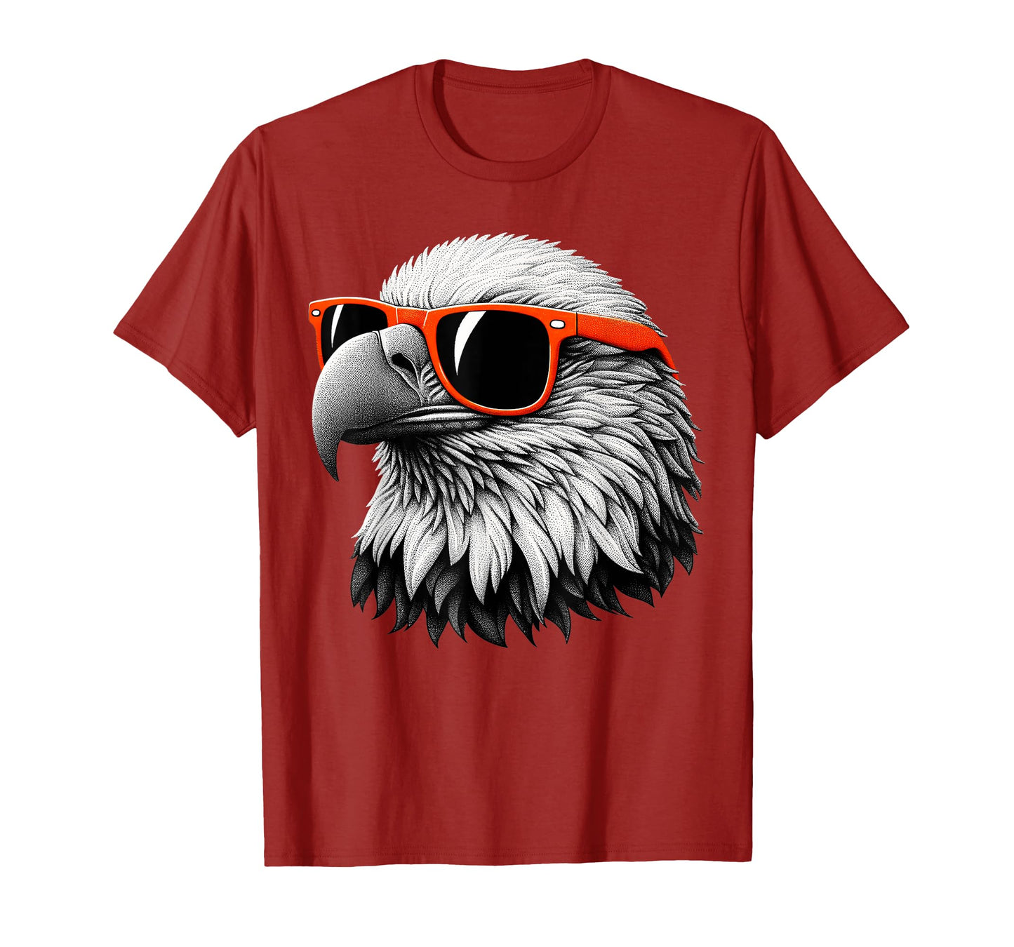 Cool Bald Eagle Bird Wearing Sunglasses Graphic Art T-Shirt