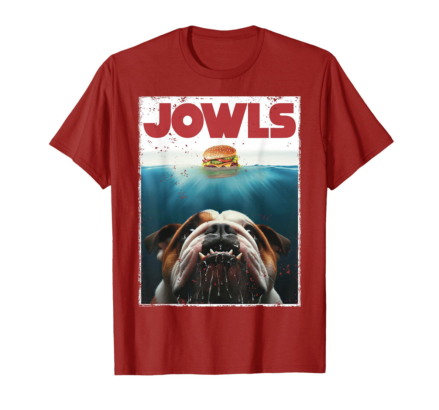 Funny English Bulldog Jowls Burger Bully, Dog Mom, Dog Dad T-Shirt