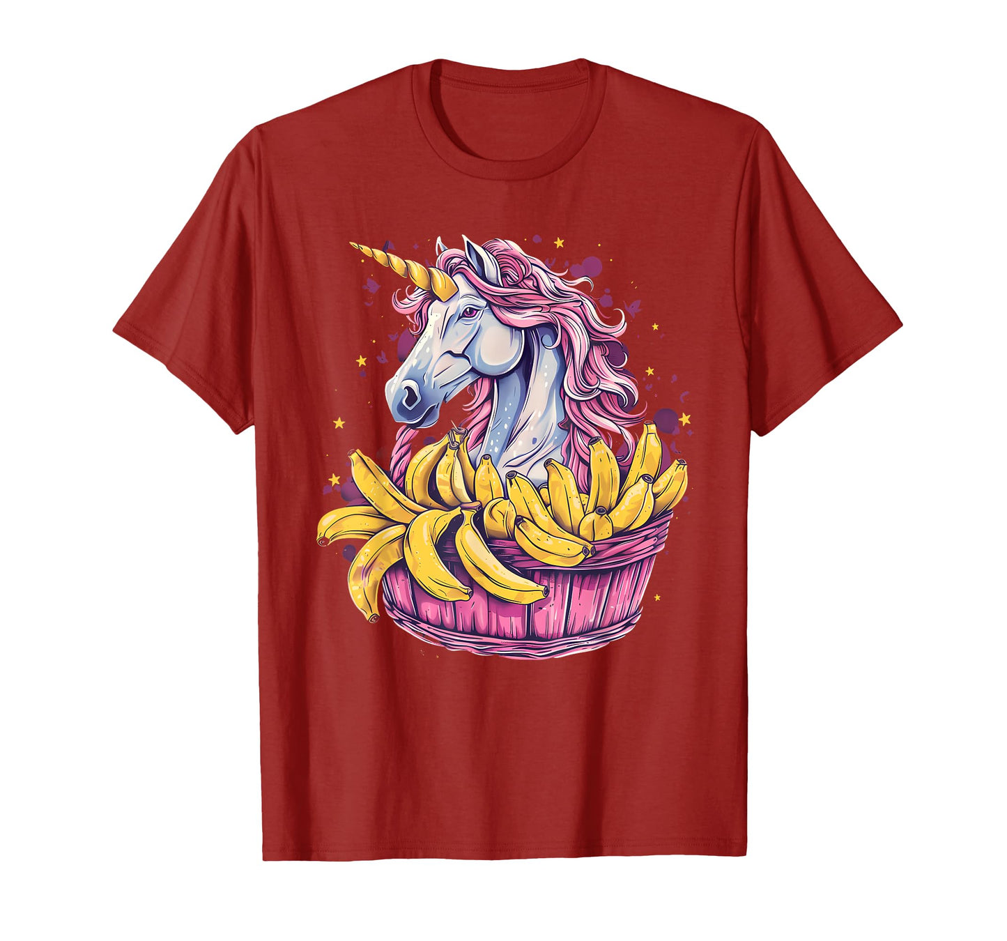 Banana Unicorn Portrait Bananas Fruit Artwork Banana Lover T-Shirt
