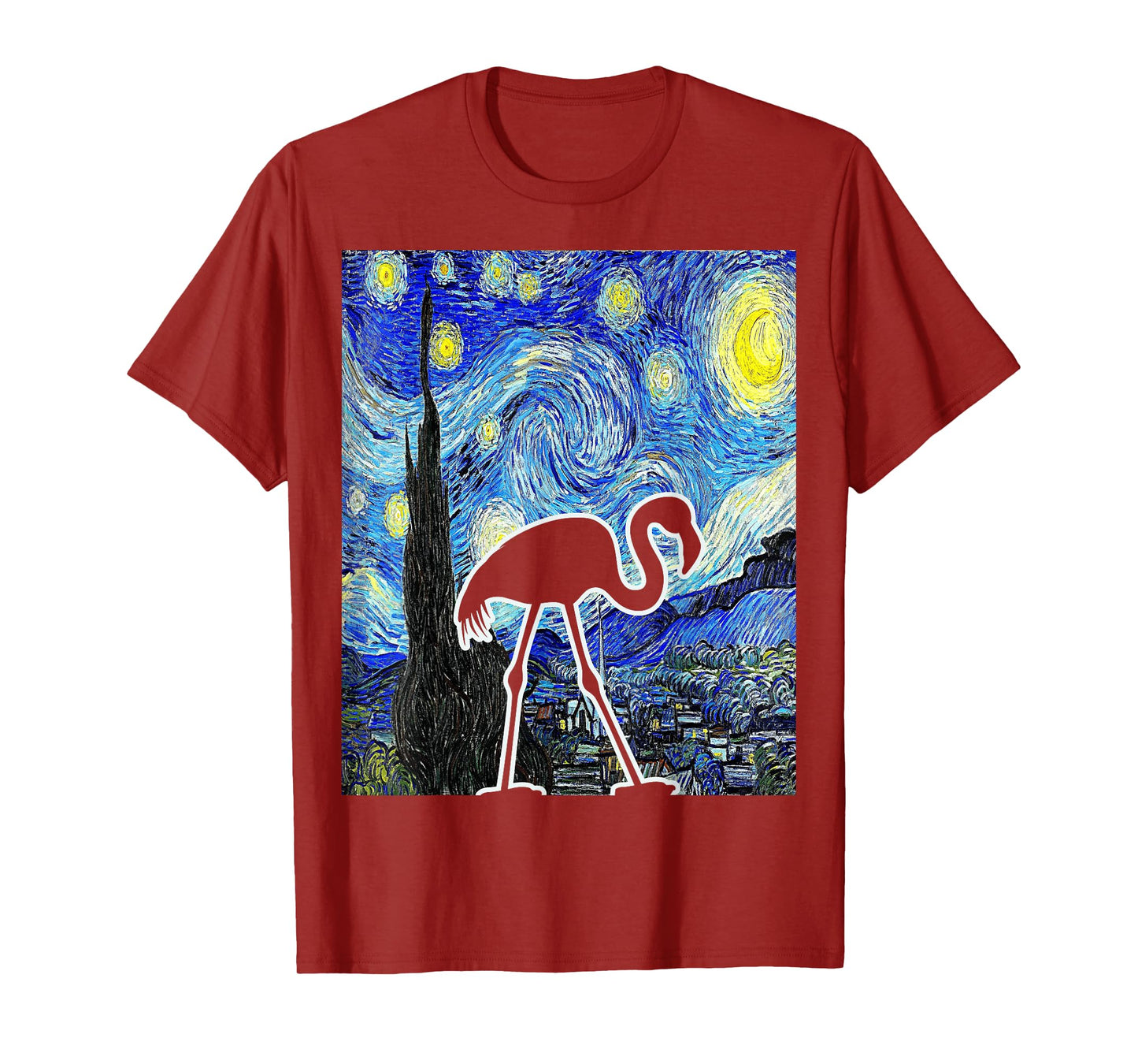 Flamingo Starry Night Flamingo Lover Van Gogh Flamingo Bird T-Shirt