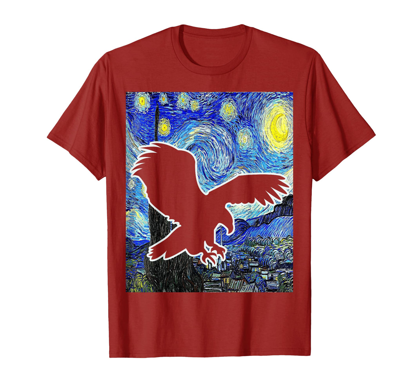 Eagle Starry Night Eagle Lover Van Gogh Eagle Birdwatching T-Shirt