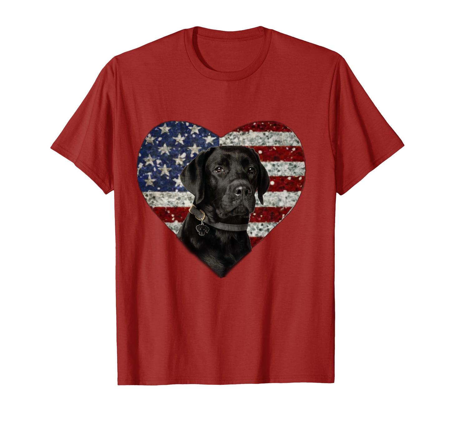 American Black Labrador USA Flag Lab Long Sleeve T-Shirt