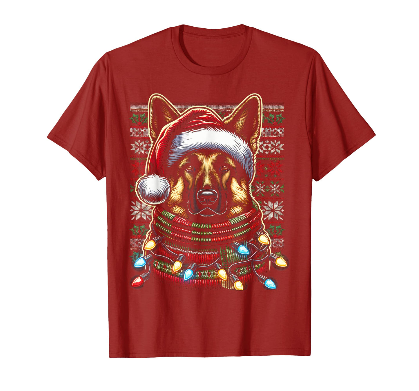 Christmas German Shepherd Xmas Shepherd Mom Dog Lover Womens T-Shirt