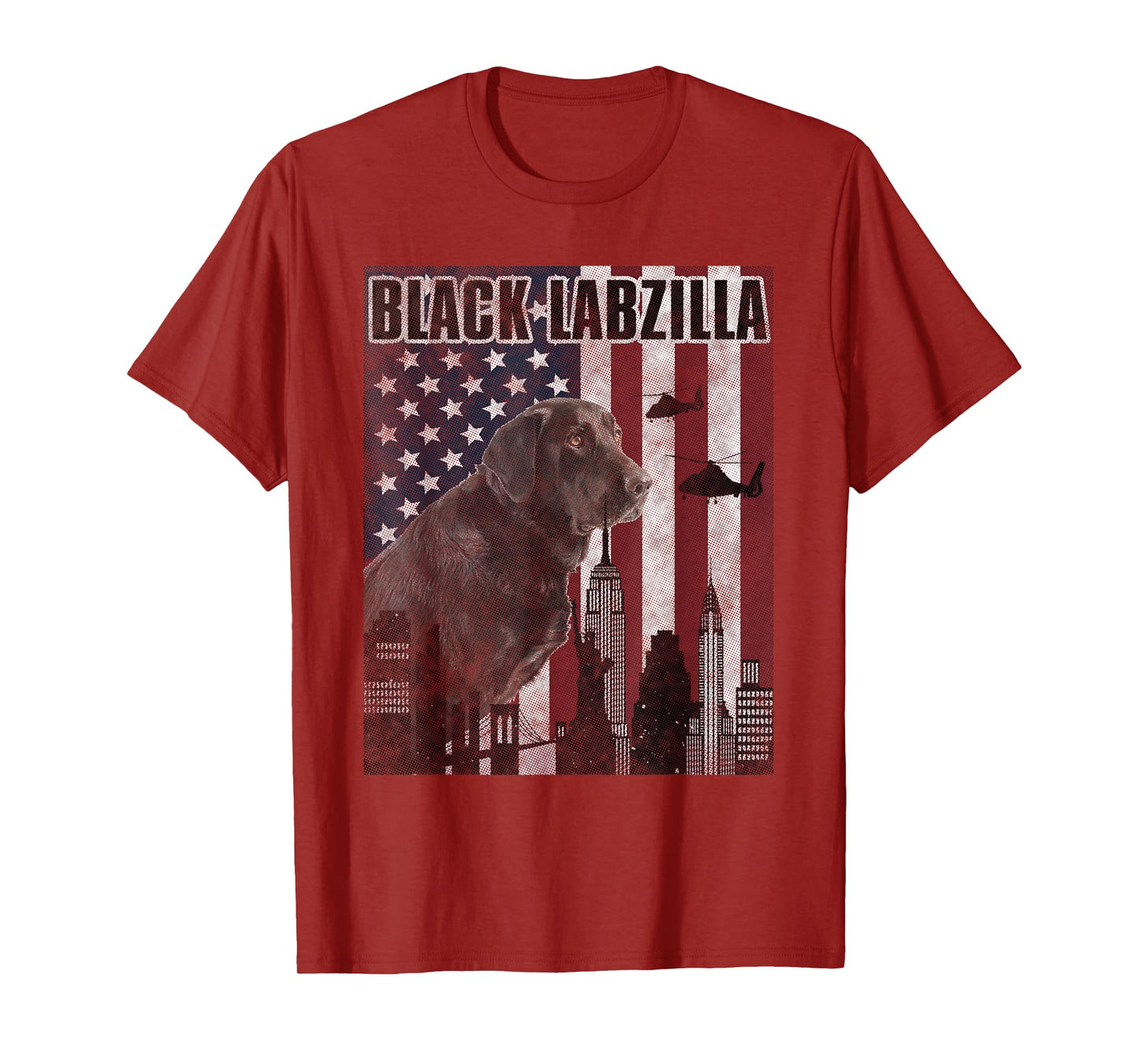 Black Labzilla Amercian Labrador Retriever T-Shirt Lab Tee