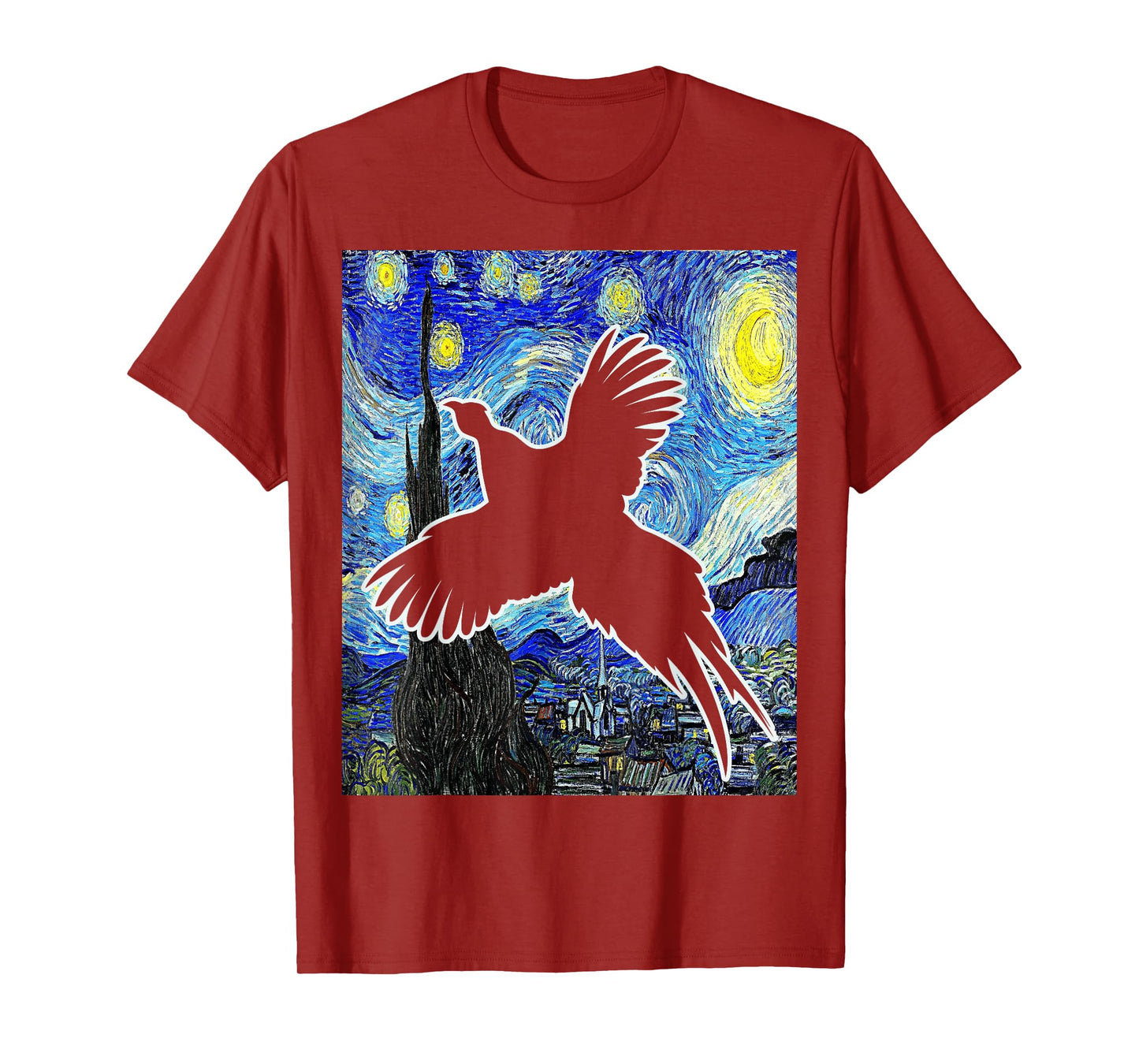 Pheasant Starry Night Pheasant Hunting Painting T-Shirt