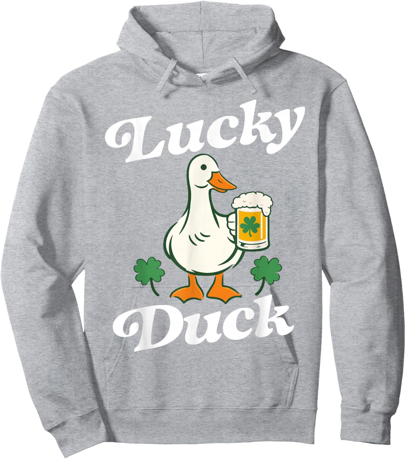 St Patrick's Day Lucky Duck Saint Paddy's Day Irish Beer T-Shirt Hoodie - Hoodie | Ash