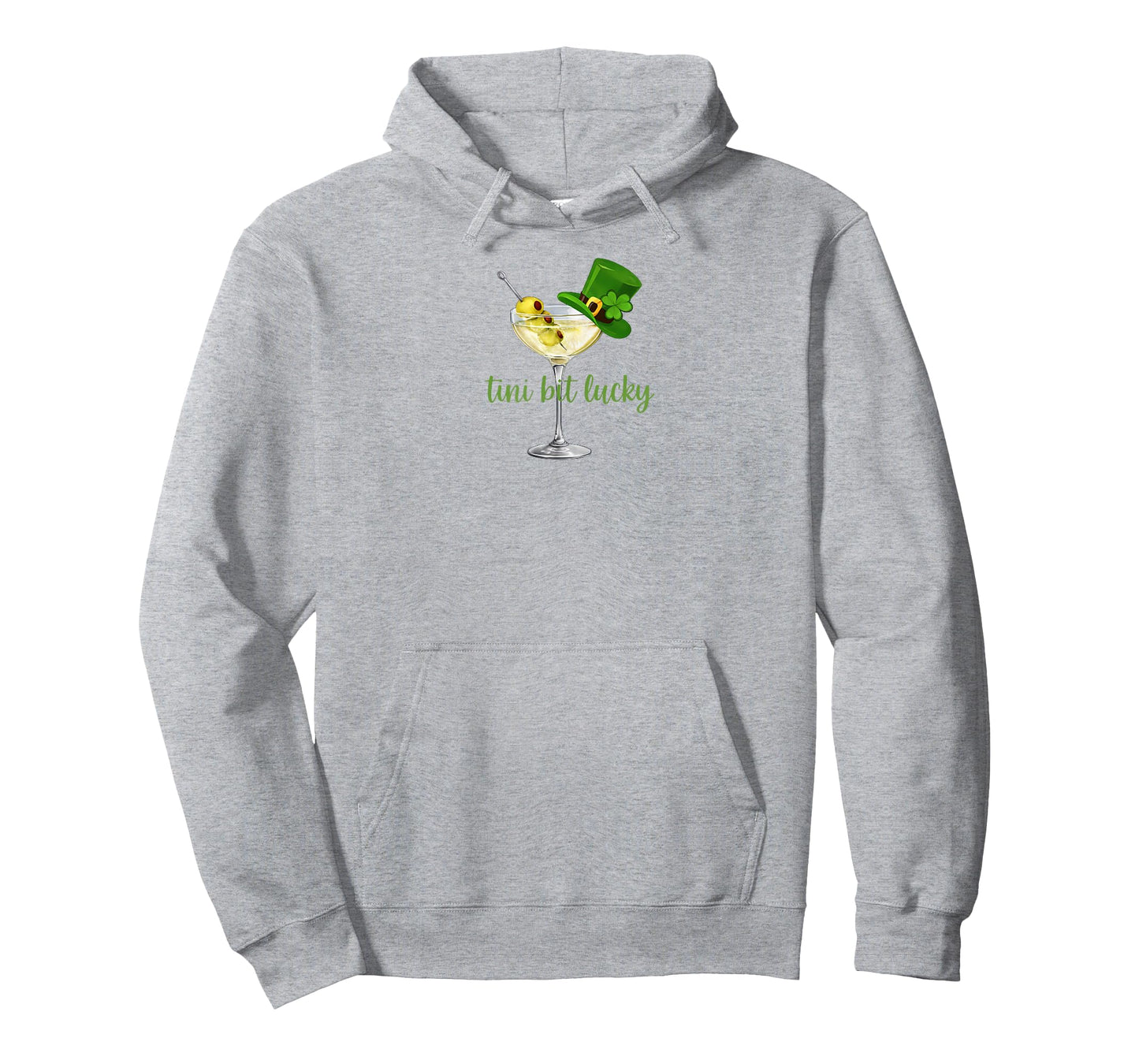 St. Patrick's Day Martini Irish Baby Tini Bit Lucky Shamrock T-Shirt - Hoodie | Ash