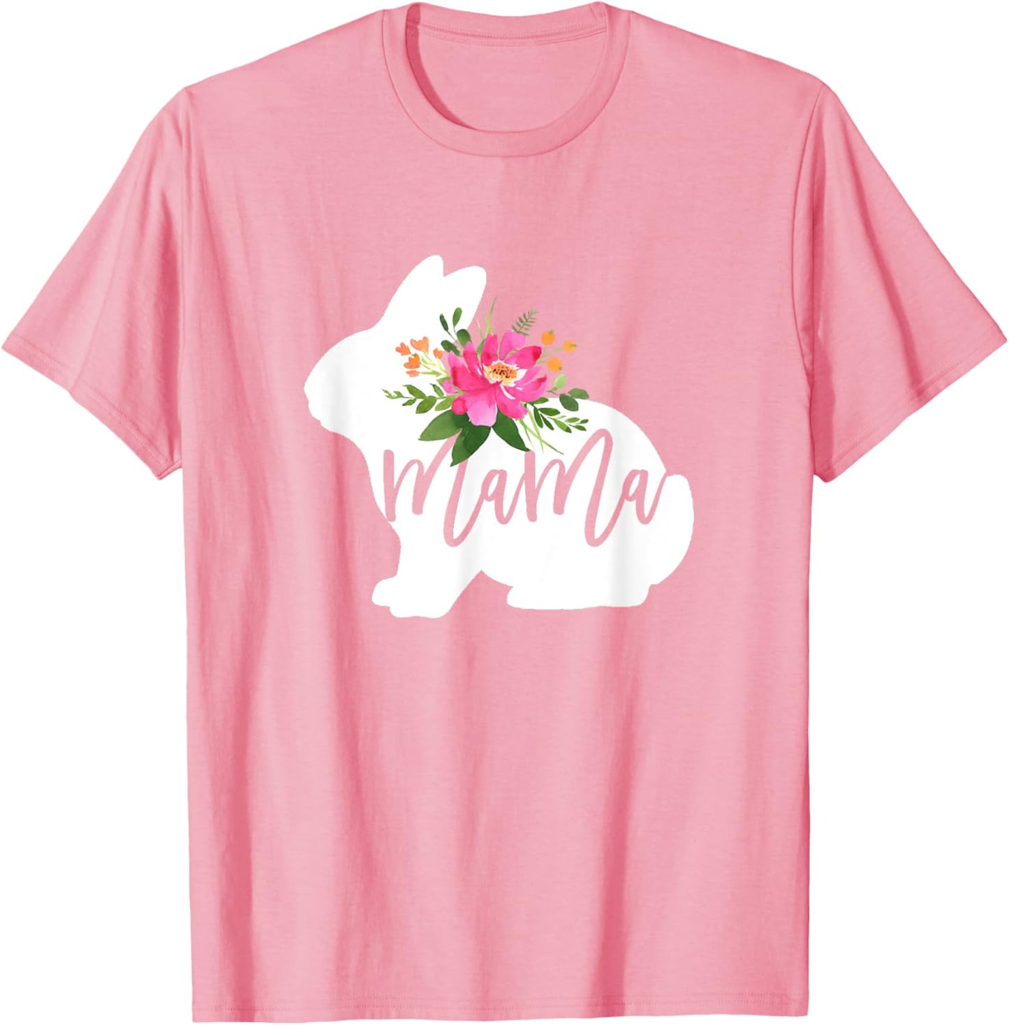 Mama Bunny Floral Mommy Easter Mom Rabbit Lover Woman T-Shirt