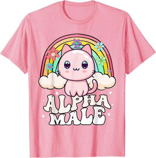 Alpha Male Cat Kitten Rainbow T-Shirt