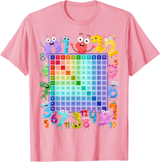 Dinosaur Numbers Idea For Kids & Dino Multiplication Square T-Shirt