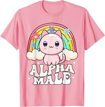 Alpha Male Cat Kitten Rainbow T-Shirt
