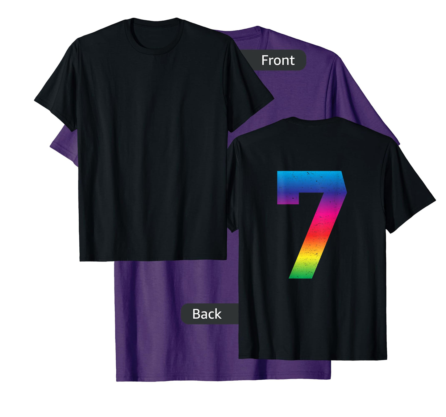 #7 Jersey Uniform Lucky Number Rainbow T-Shirt