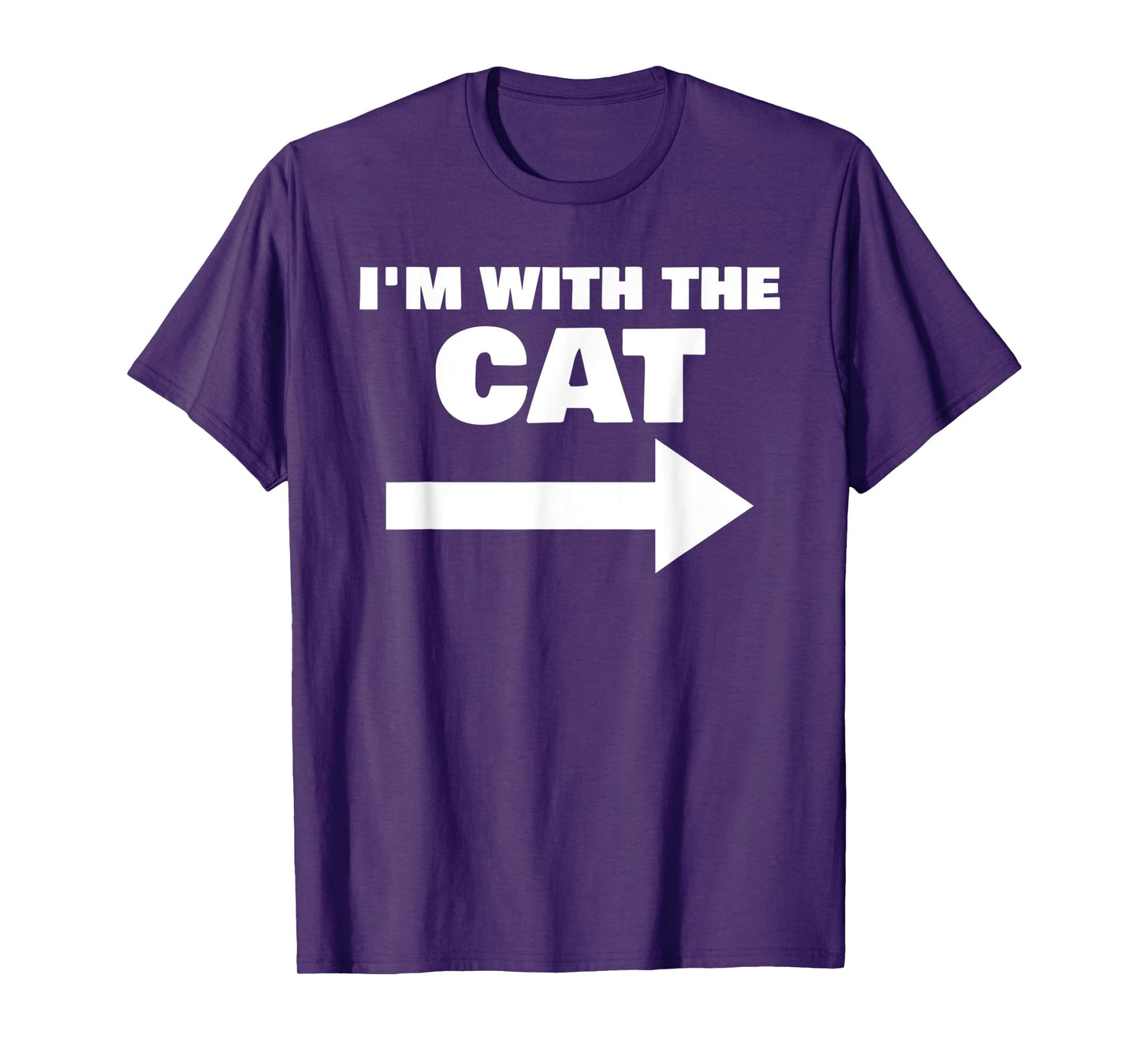 I'm With The Cat Funny Matching Halloween Couple Costume T-Shirt