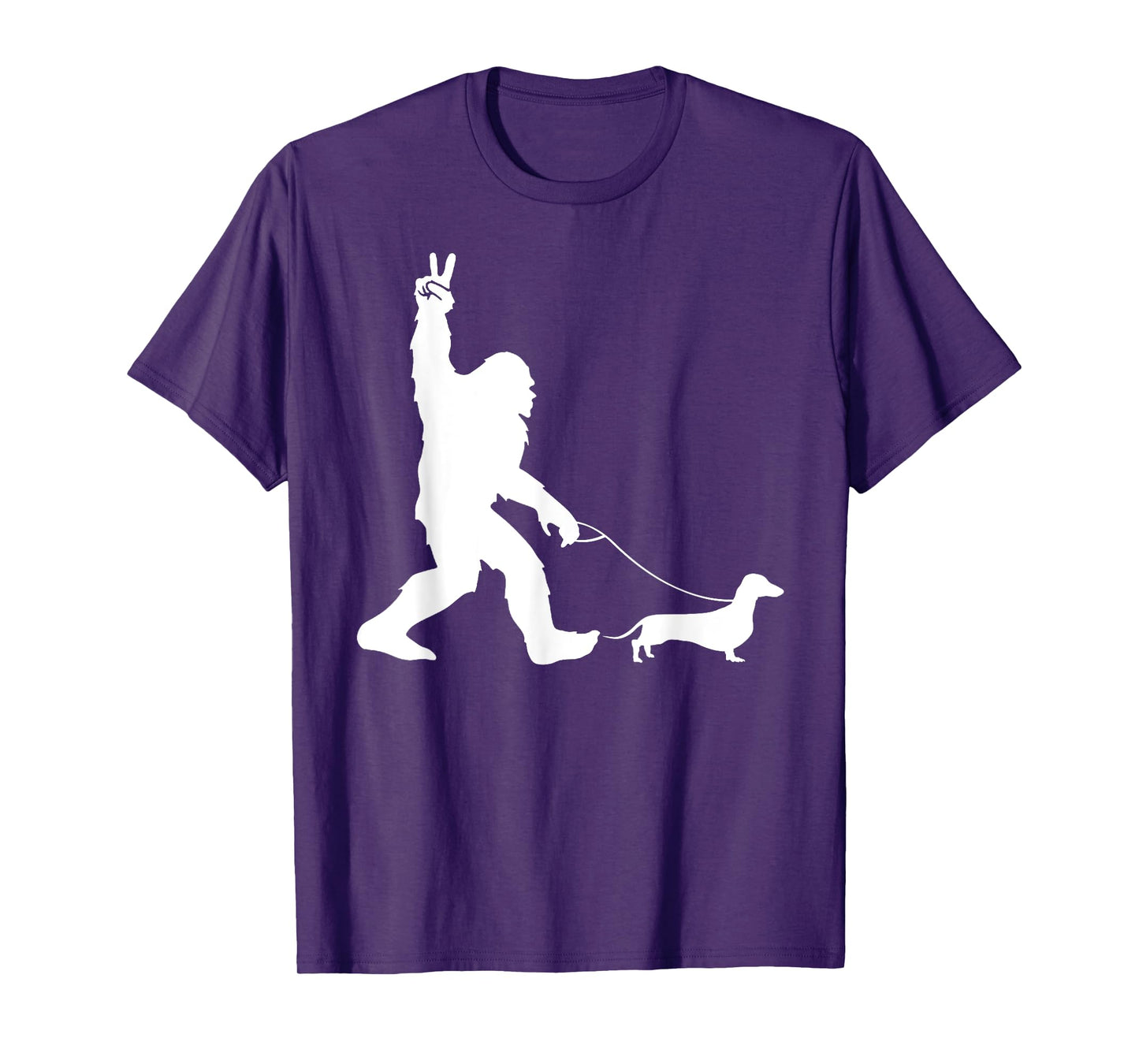 Bigfoot Walking Dachshund Sasquatch Wiener Dog Men Women Girls Kids T-Shirt