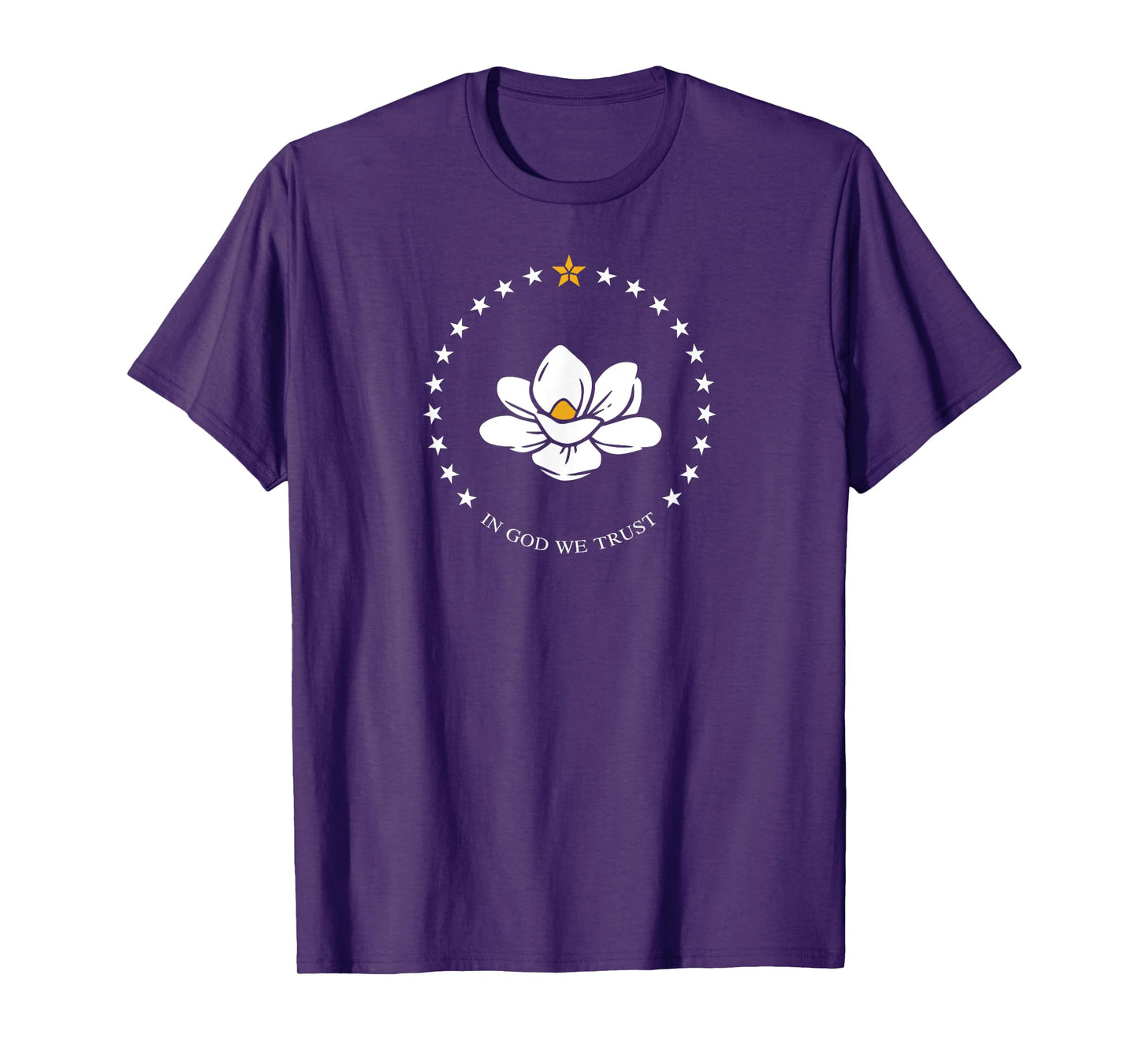 State of Mississippi Flag Magnolia Flower T-Shirt