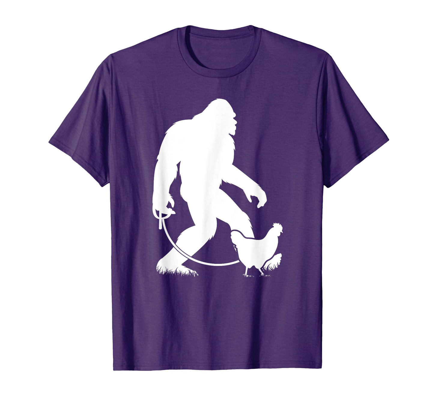 Bigfoot Walking Chicken Funny Sasquatch Chicken Silhouette T-Shirt
