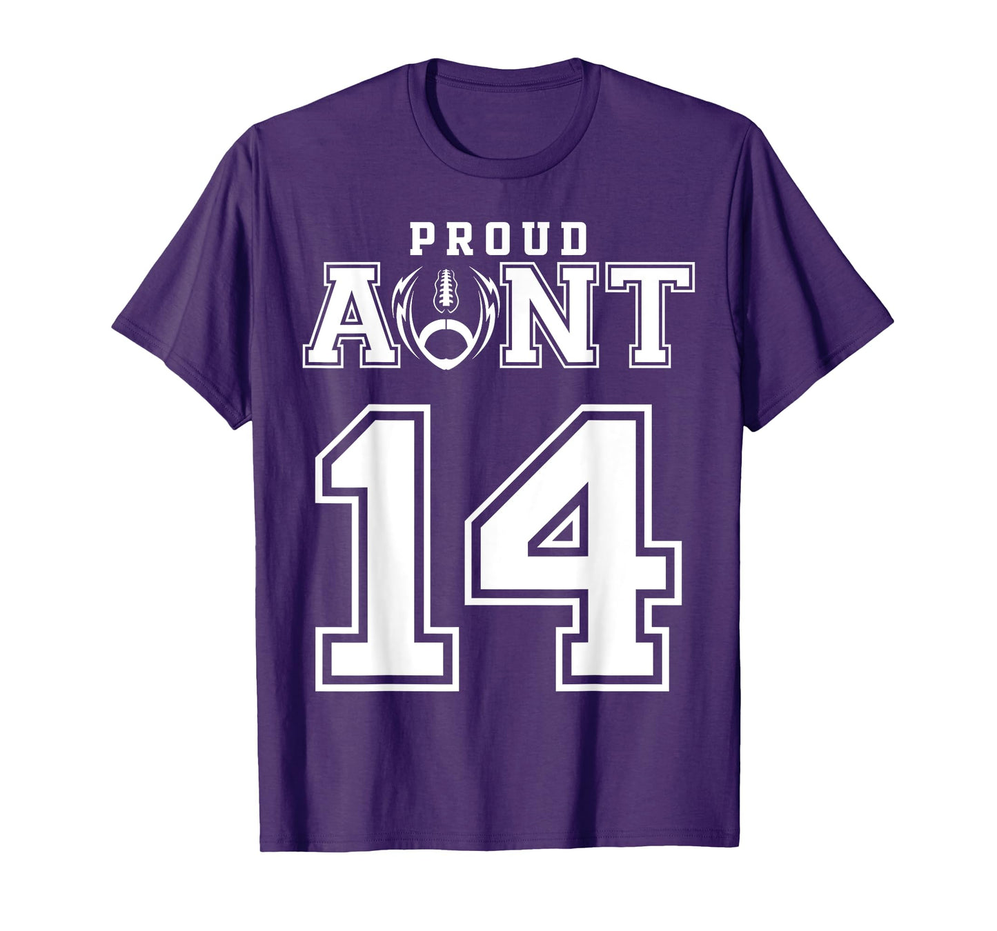 Custom Proud Football Aunt Number 14 Personalized For Women T-Shirt