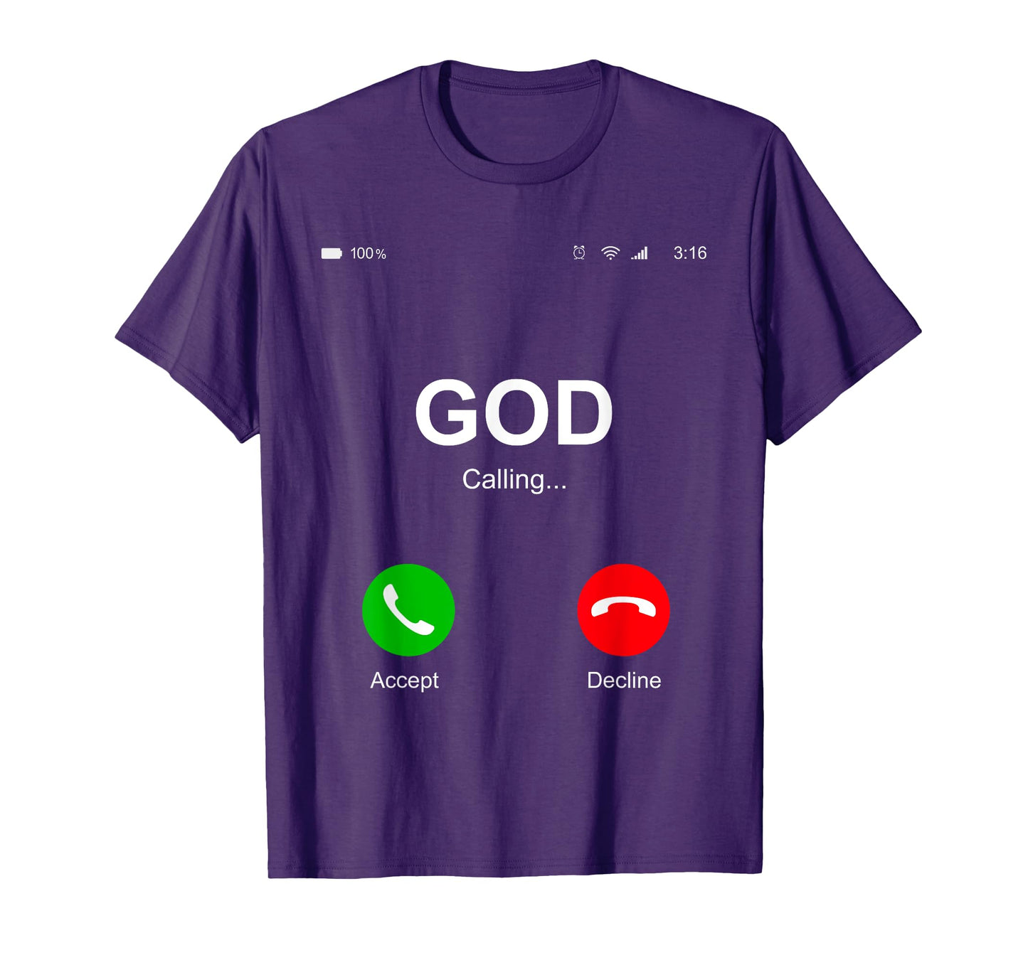God Calling Funny God Phone Christian Church Mens Women Kids T-Shirt
