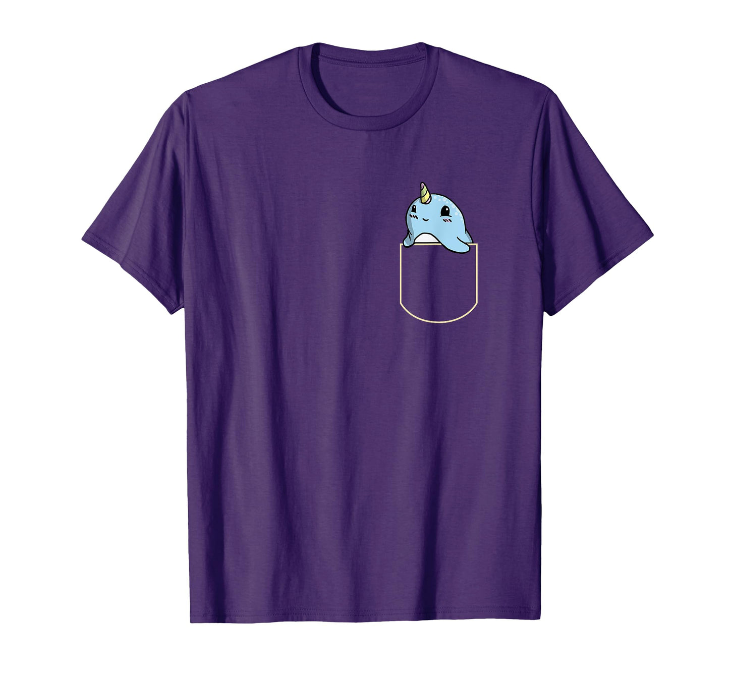 Funny Narwhal Chest Bag Gift Unicorn Whale Pocket T-Shirt