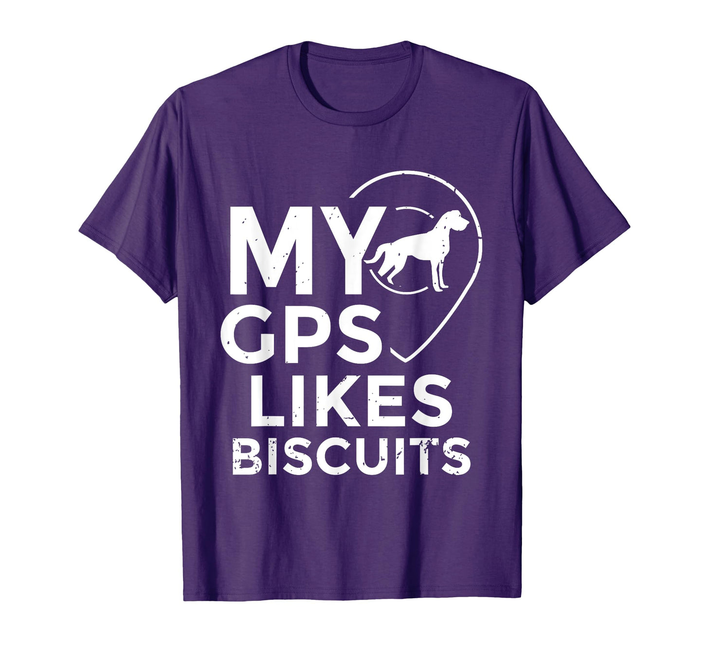 Blind Humor GPS Biscuits Blind Life Guide Dog Training T-Shirt for Men Women Girls Kids