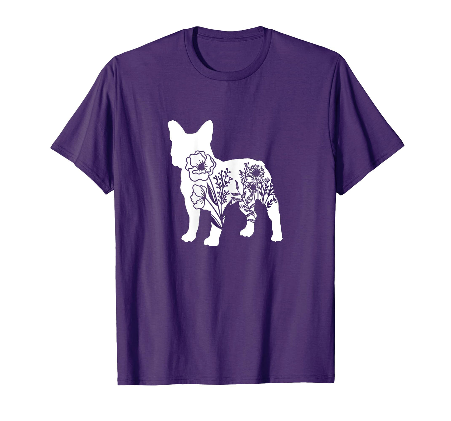 Floral French Bulldog Dog Mom Flowers for Human Cute T-Shirt