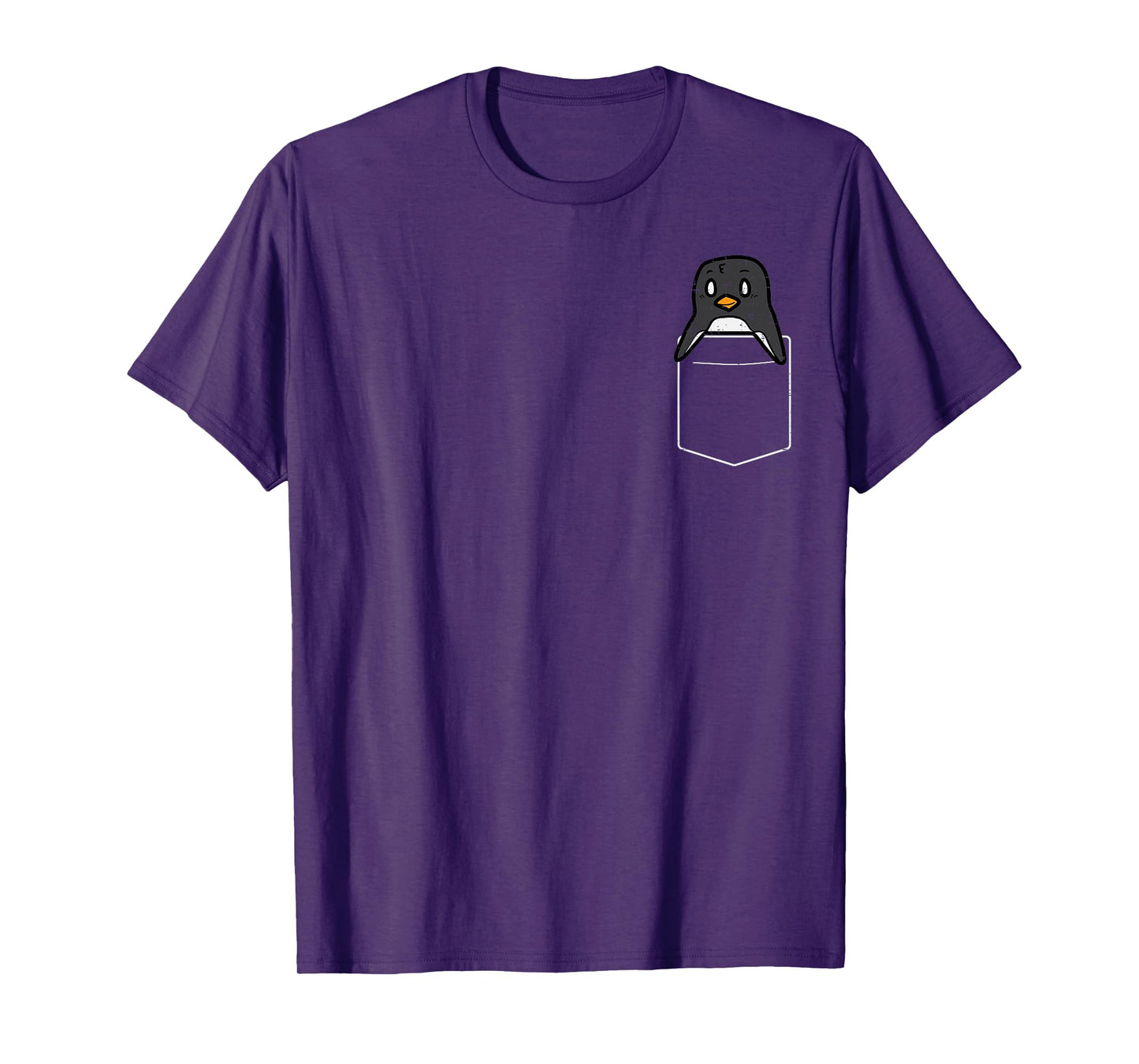 Penguin Peeking Pocket Cute Animal Lover Men Women Kids Boys T-Shirt