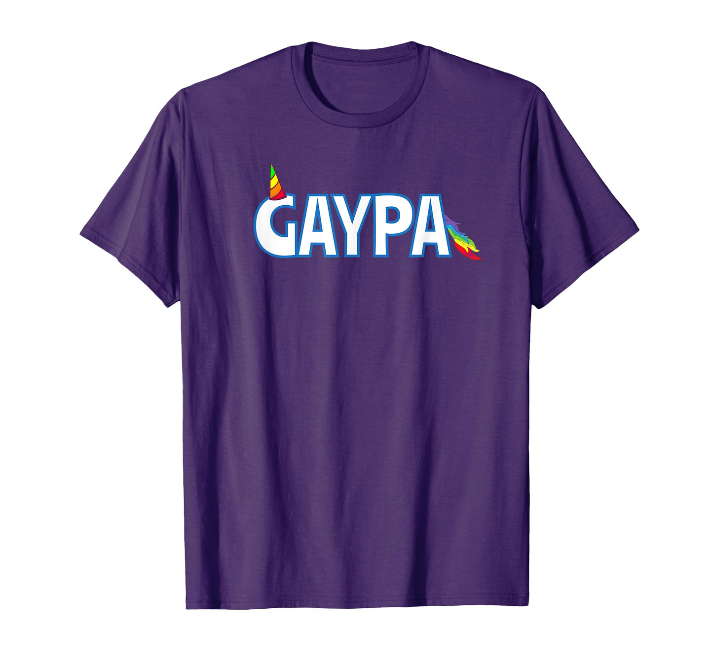 GAYPA Funny LGBTQ Pride Rainbow Unicorn Horn Gay Grandpa T-Shirt