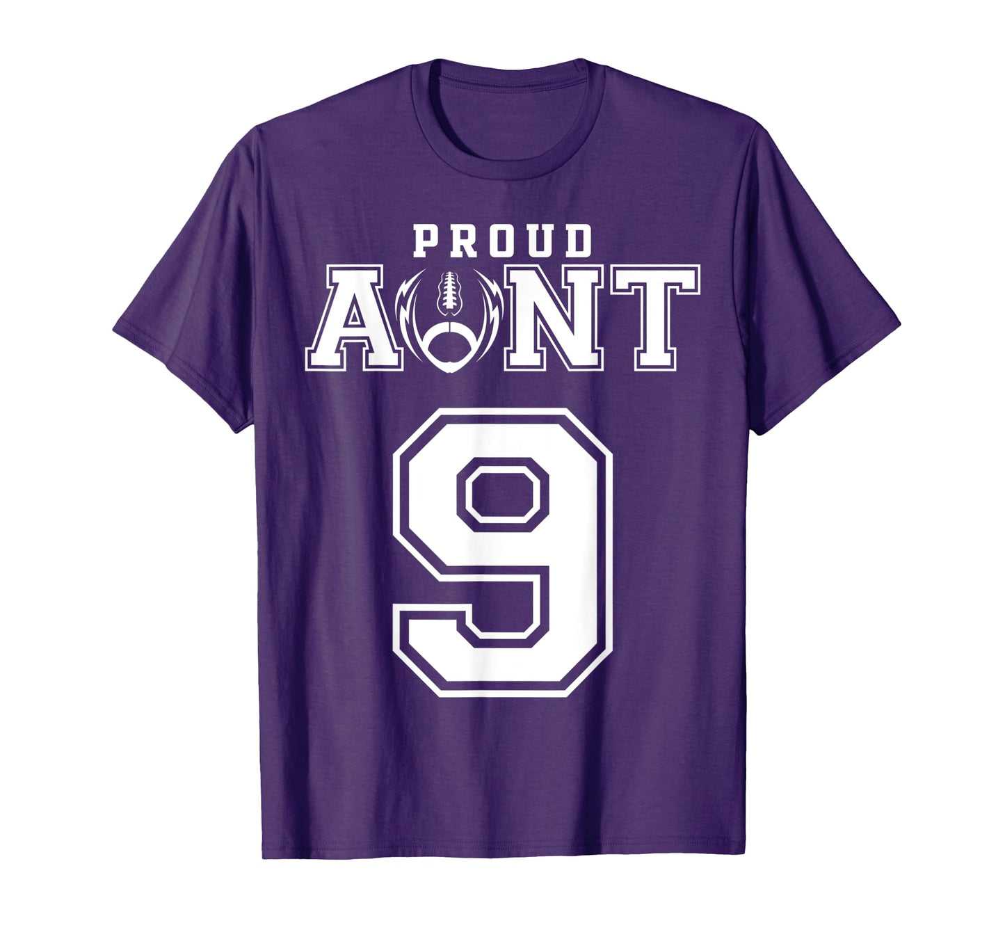 Custom Proud Football Aunt Number 9 Personalized For Women T-Shirt