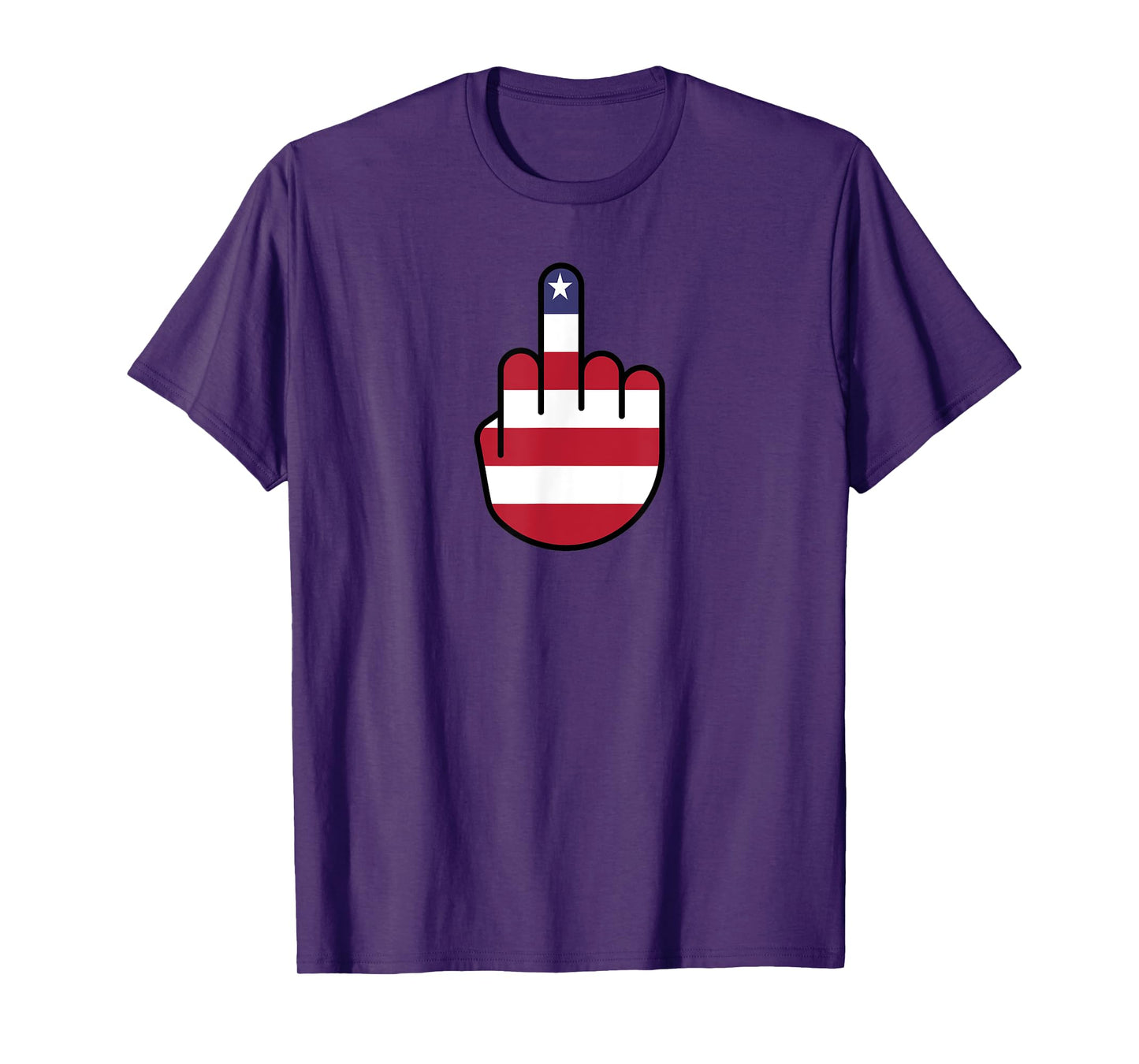 Patriotic US Flag Middle Finger T-Shirt