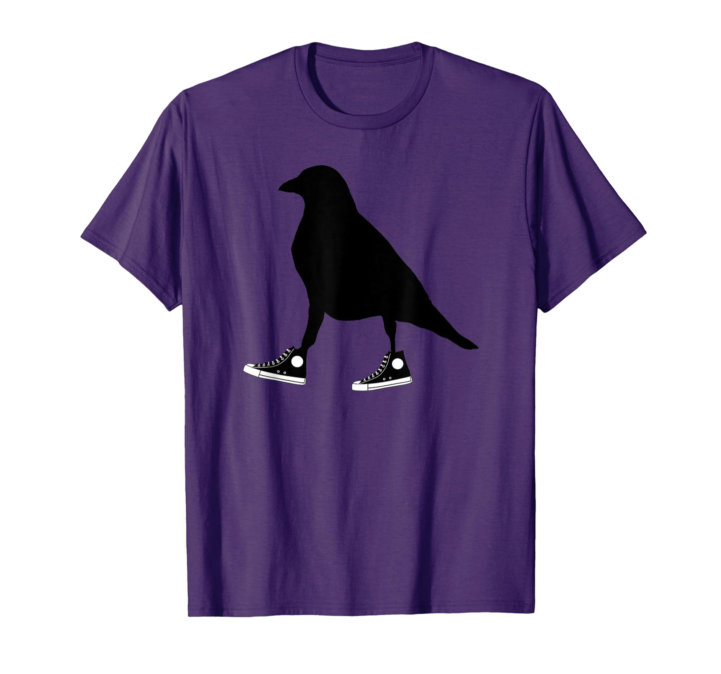 Funny Crow In Tennis Shoes Ornithology Novelty Bird Design T-Shirt
