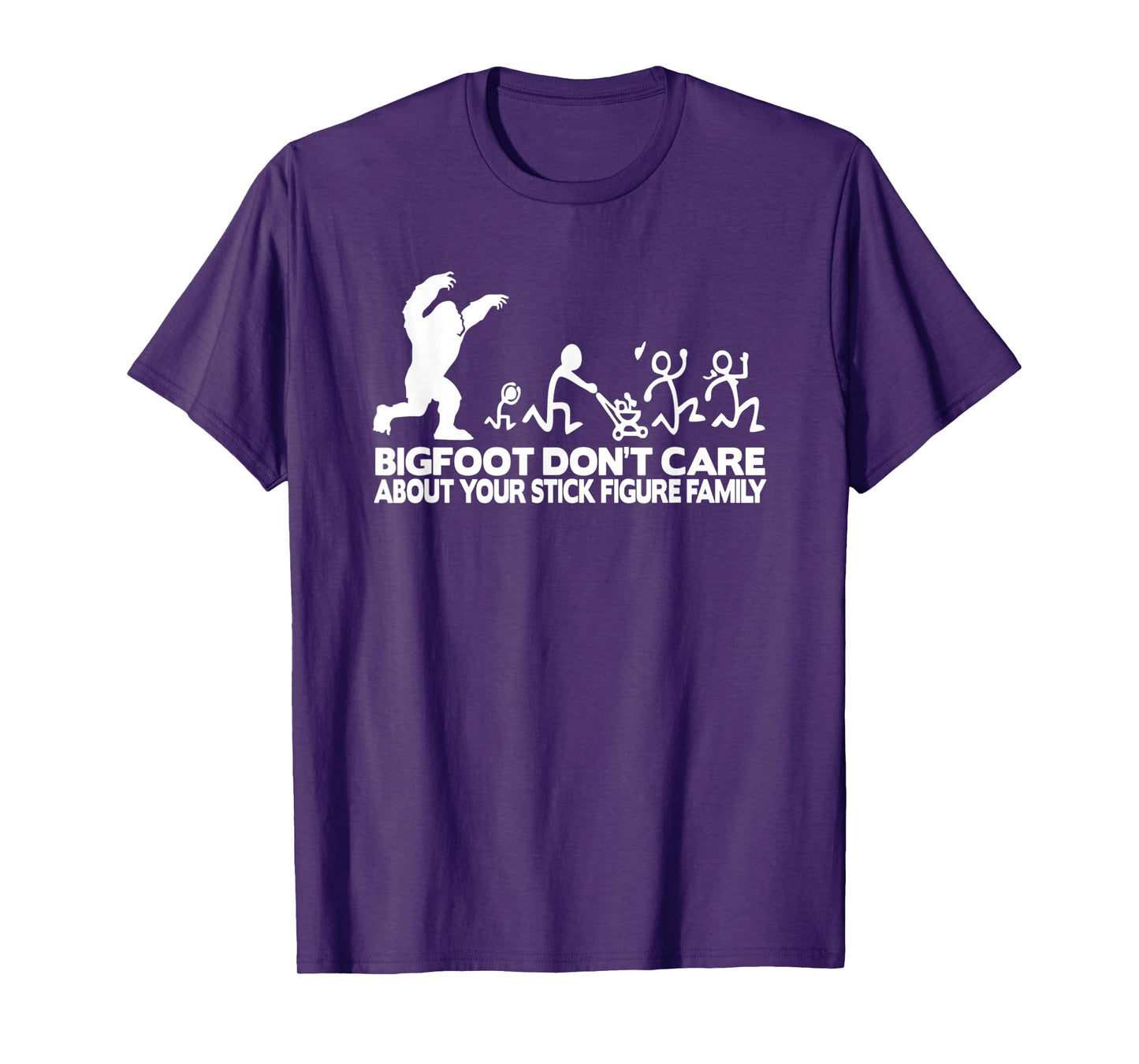 Funny Bigfoot Stick Figure Family T-Shirt