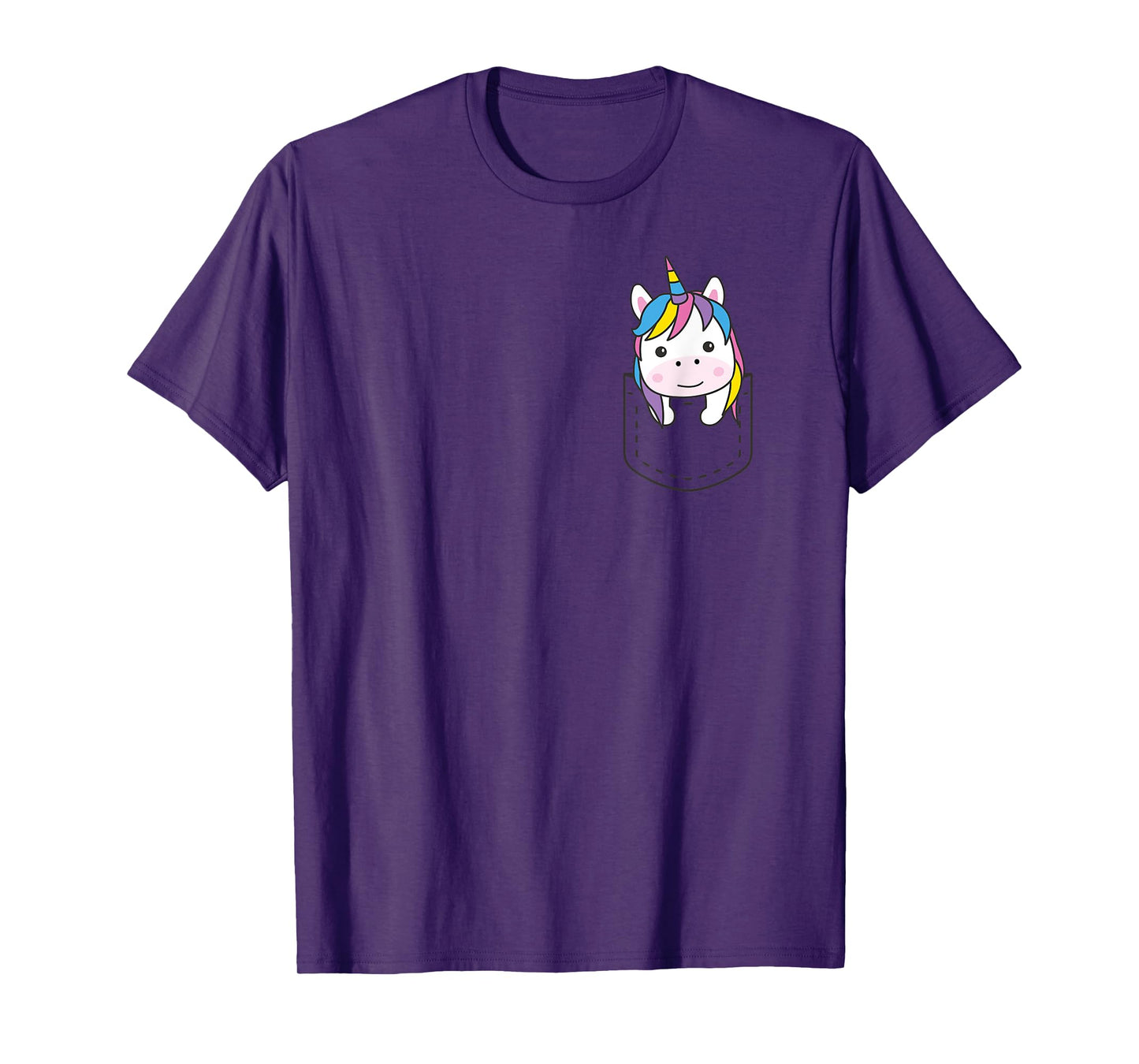 Unicorn In Pocket Funny Unicorn In Chest Pocket Unicorn T-Shirt