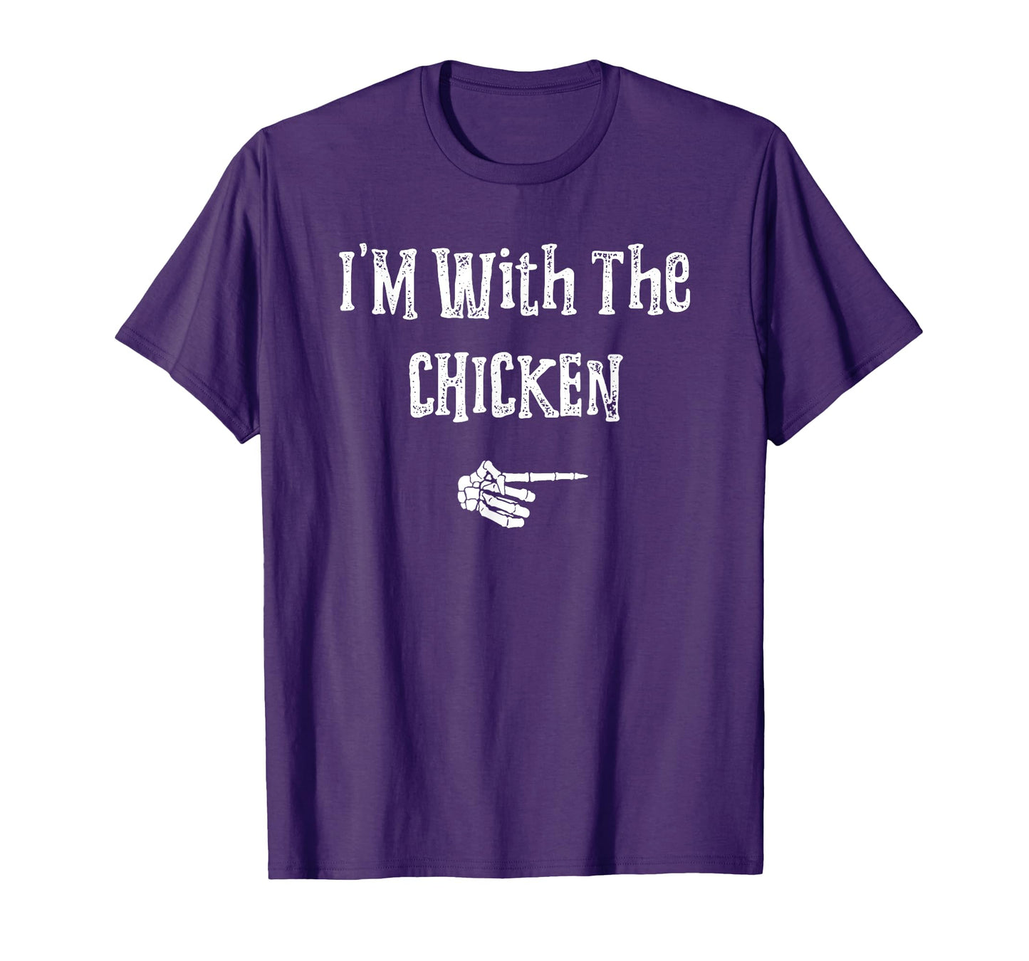 I'm With Chicken Halloween Costume Funny Couples Matching T-Shirt