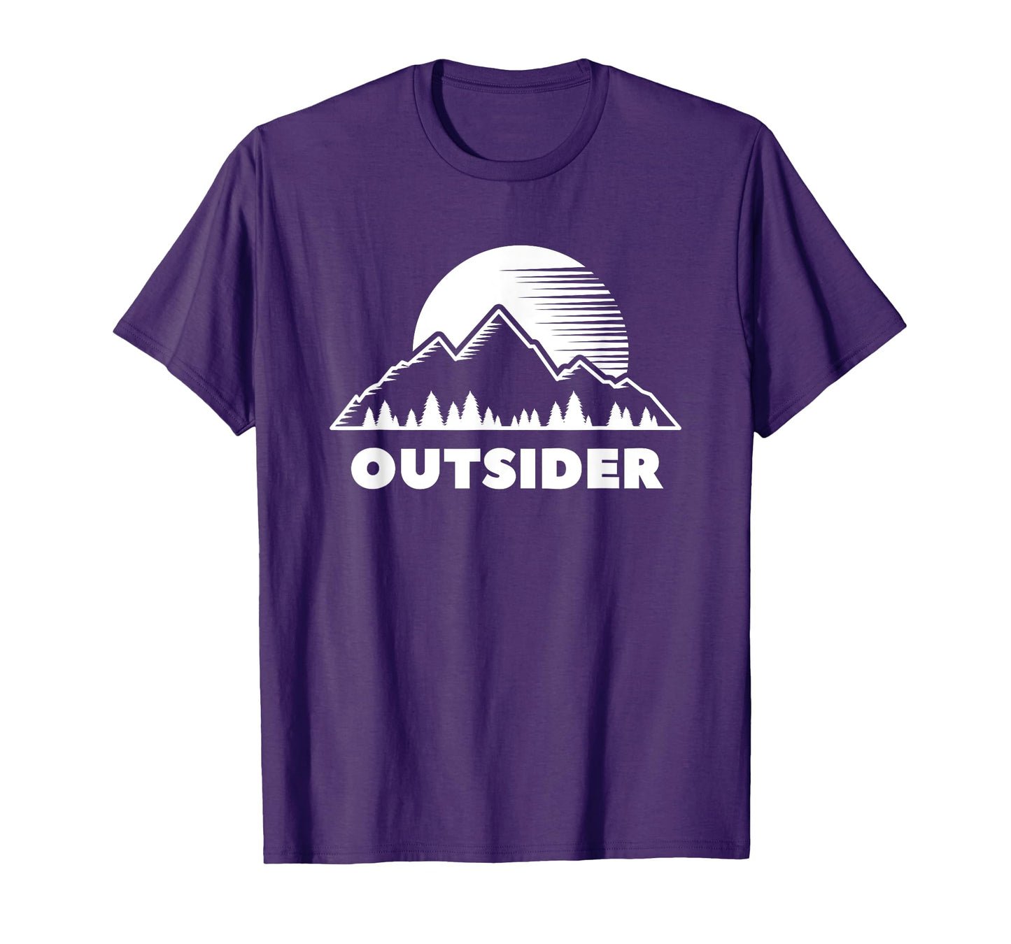 Outsider Mountains Tee Nature Hiking Outdoor Cool Minimalist T-Shirt