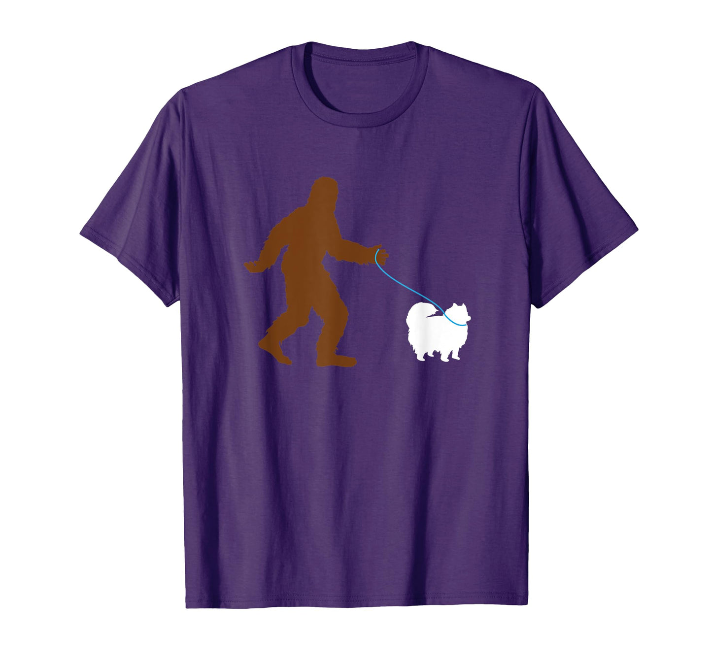 Bigfoot Walking Pomeranian Dog Gift Sasquatch Pet Owner Cute T-Shirt