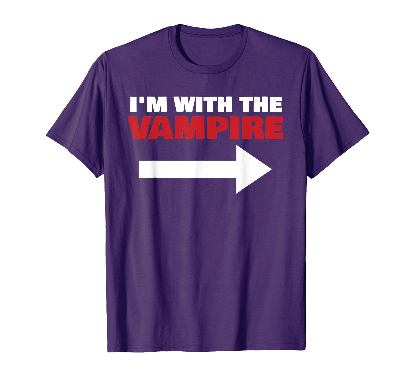 I'm With The Vampire Fun Matching Halloween Couple Costume T-Shirt