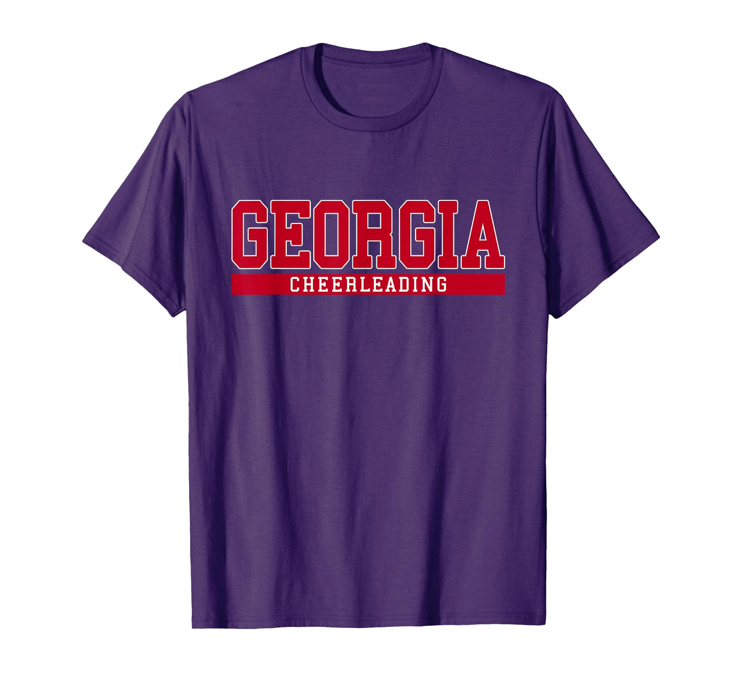Georgia Cheerleading T-Shirt - Black, Unisex-Adults, Small, Short Sleeve, Crew Neck, Classic Fit, Cotton 65% Polyester 35%