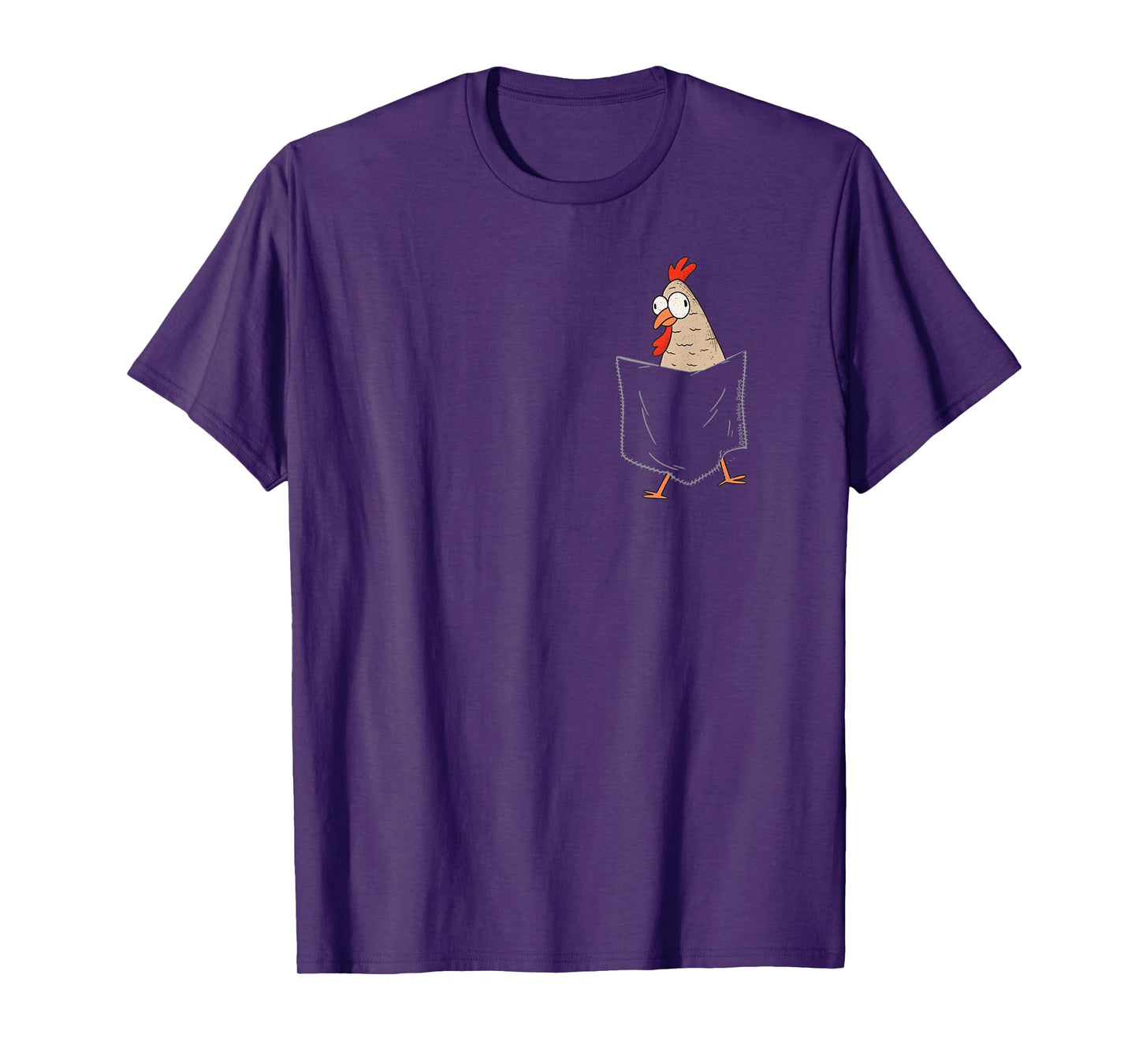 Cute and Funny Chicken in a Fake Pocket - Chicken Lovers T-Shirt