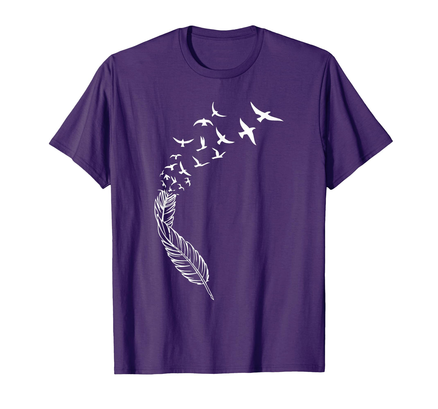 Feather Flying Birds Cool Street Style Positivity Casual T-Shirt