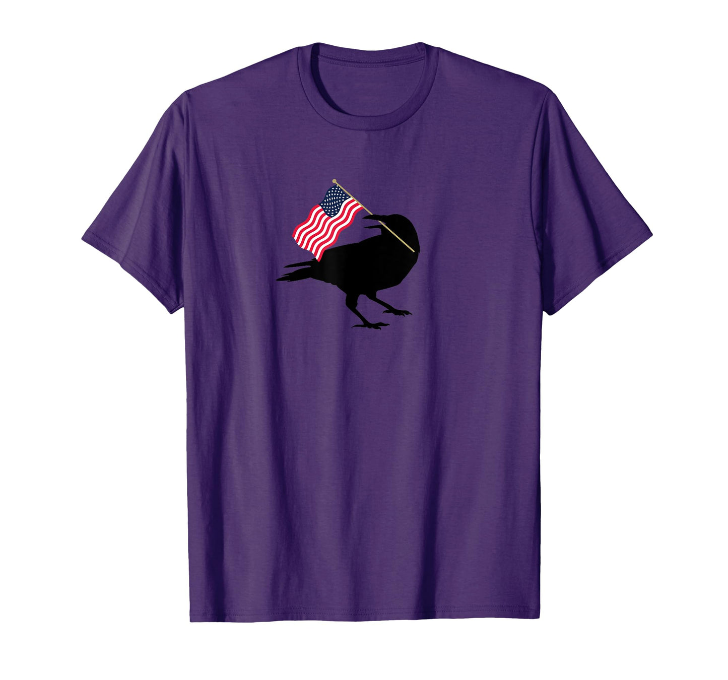 Patriotic Blackbird Crow with American Flag for Bird Lovers T-Shirt