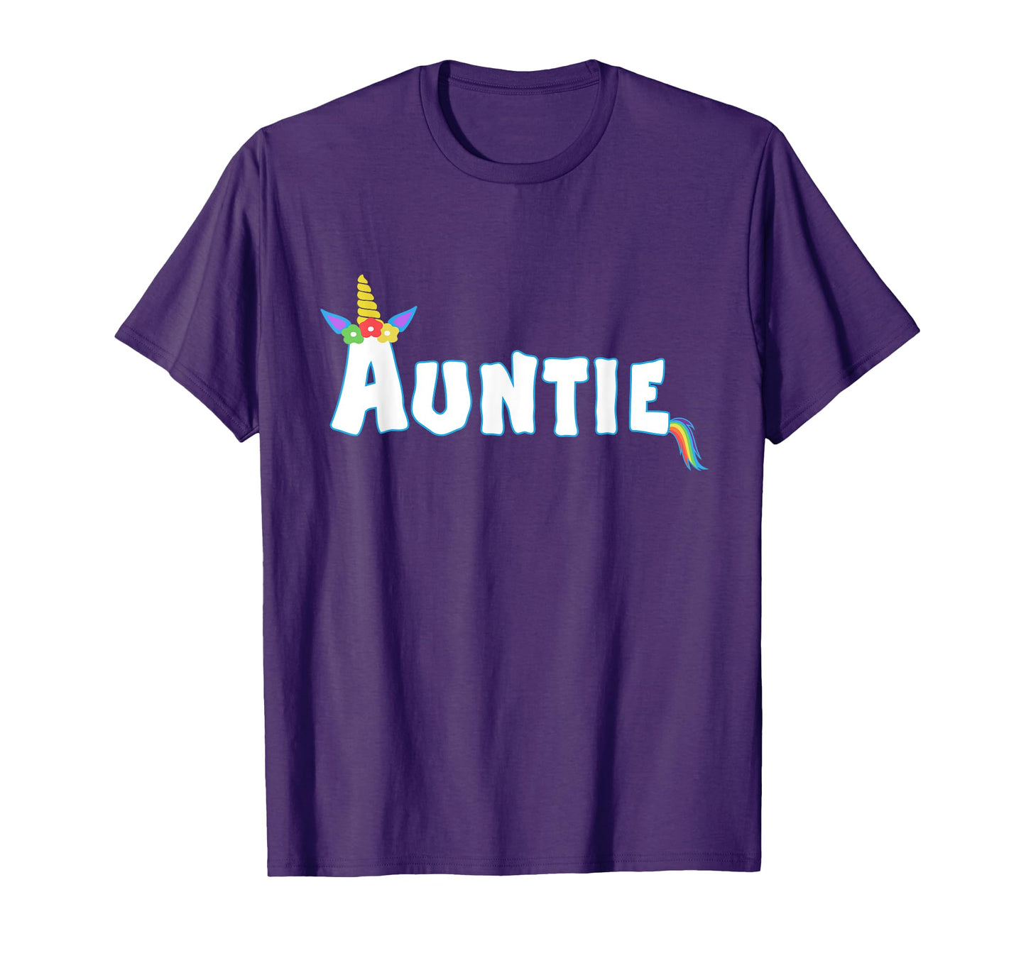 Unicorn Birthday Girl Funny Auntie Aunt Family Matching T-Shirt