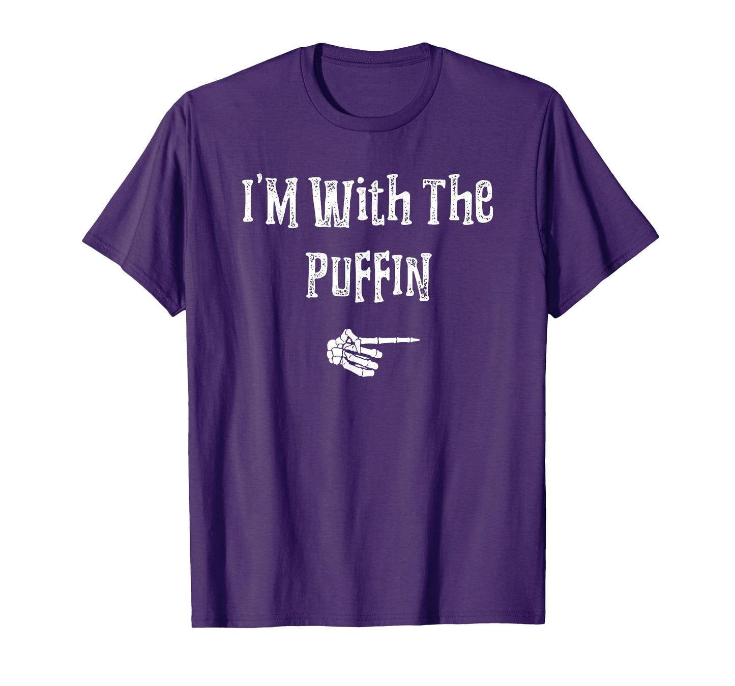 I'm With Puffin Bird Halloween Costume Funny Couple Matching T-Shirt